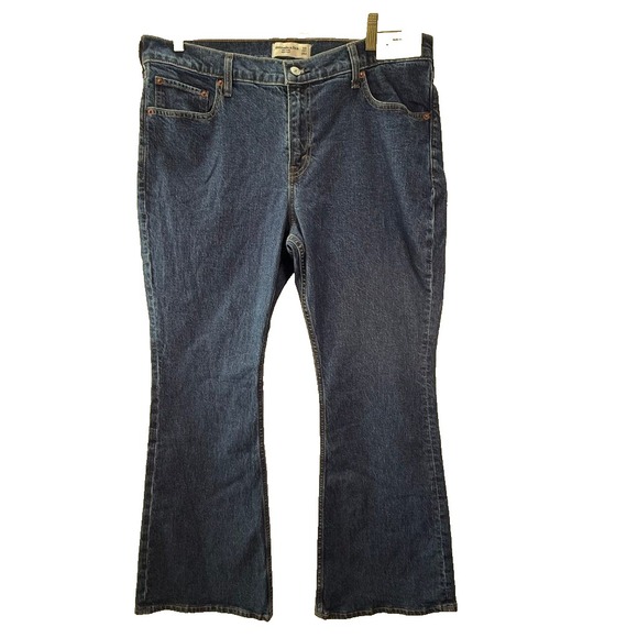 Abercrombie & Fitch Denim - Abercrombie & Fitch Mid Rise Bootcut Jeans Womens 33 Short Dark Wash Stretch NWT